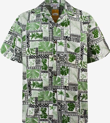 Pacific Legend Button Up Shirt 'Puzzle' in Green: front