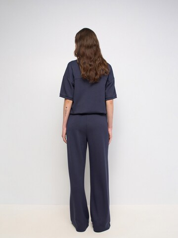 Salsa Jeans Wide leg Bandplooibroek in Blauw