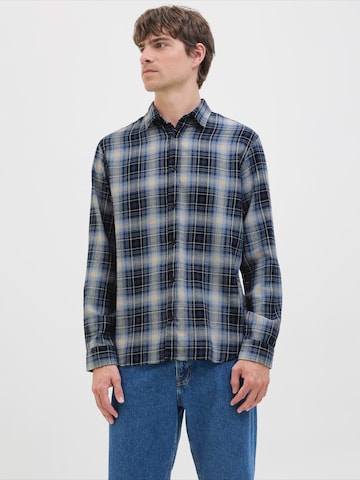 JJ Rebel Comfort fit Overhemd 'JREBJETT' in Blauw: voorkant