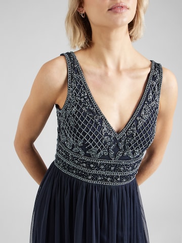 LACE & BEADS - Vestido de festa 'Kreshma' em azul