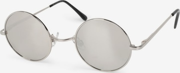 styleBREAKER Sunglasses 'Retro Sonnenbrille Klein Rund mit Federscharnier' in Silver: front