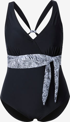 juoda Ulla Popken Trikampė Maudymosi kostiumėlis 'Violetta': priekis