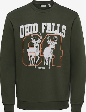 Only & Sons Sweatshirt 'ONSCeres Montana' in Green: front