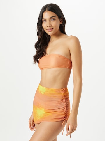 Nasty Gal Bandeau Bikini w kolorze pomarańczowy