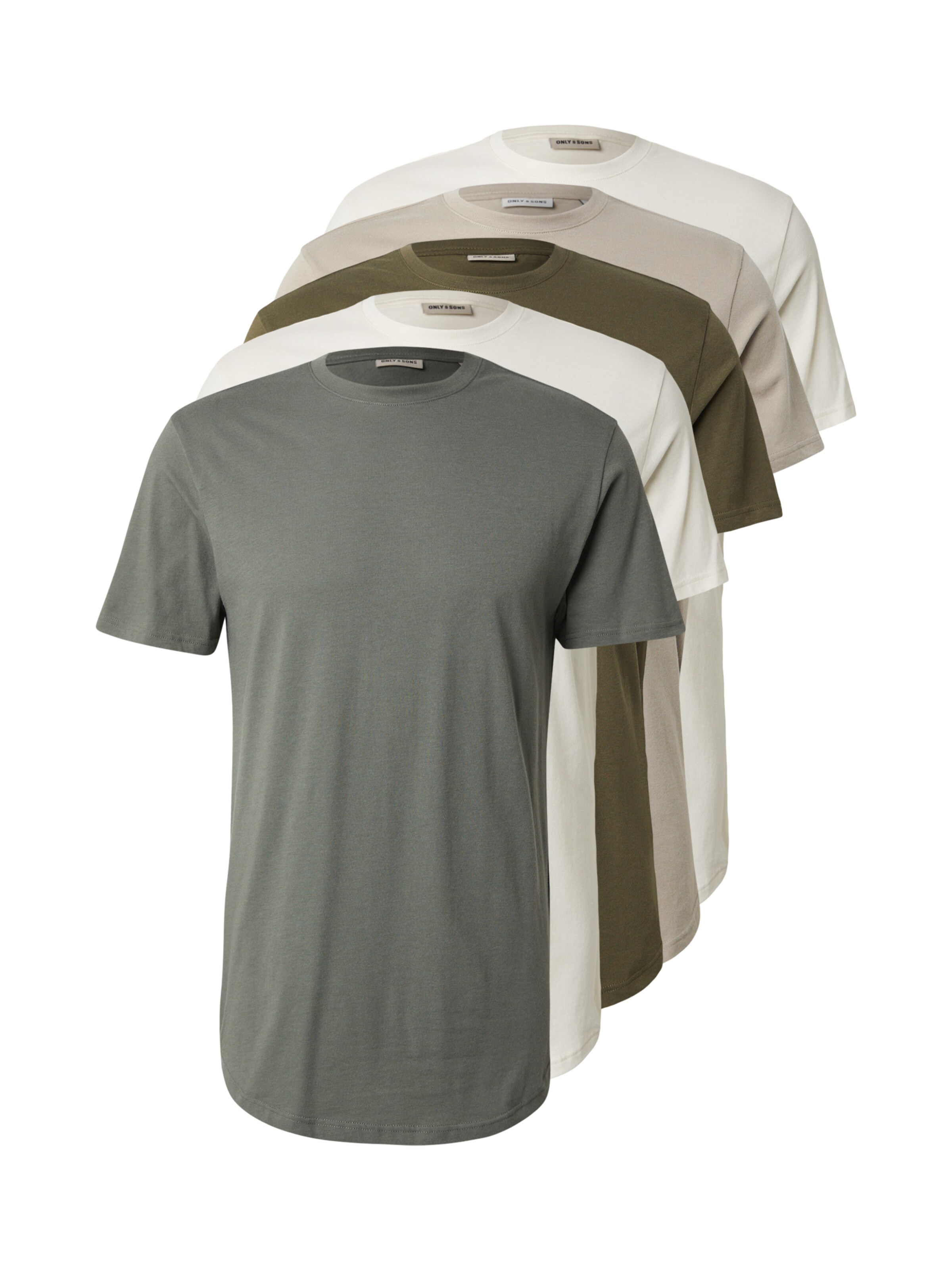 Only & Sons T-Shirt 'ONSJEFF' in beige / grau / hellgrau / khaki / weiß, Produktansicht