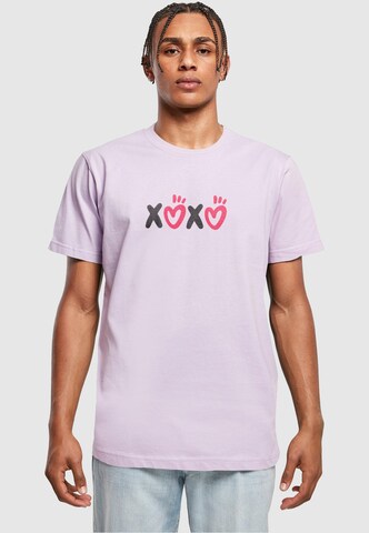 Merchcode Shirt 'Valentines Day - Xoxo' in Lila: voorkant