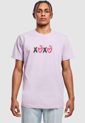 Merchcode T-Shirt 'Valentines Day - Xoxo' in Lila: Vorderseite