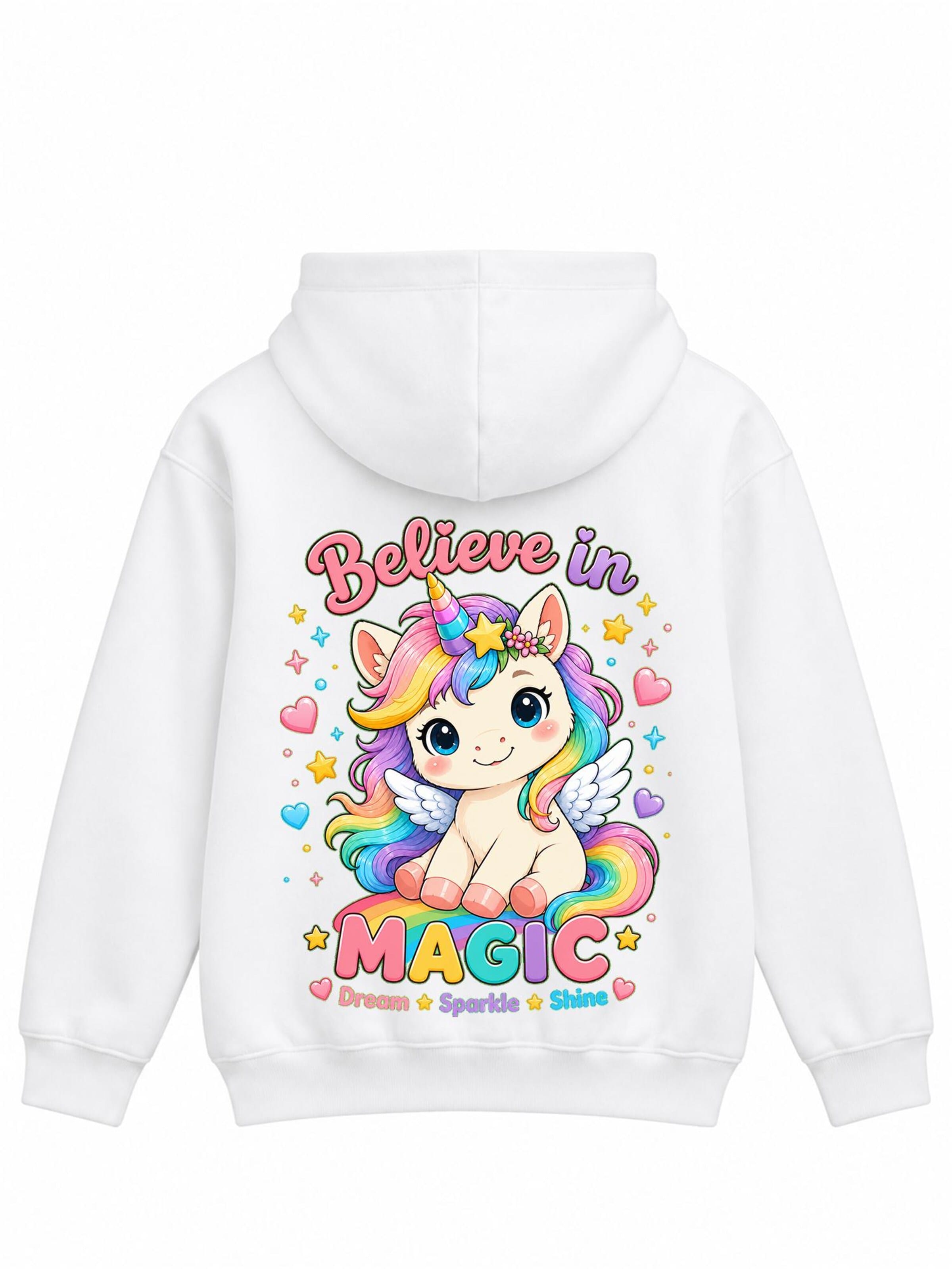 LUNØIR Studio Sweatshirt 'Believe in Magic'‌‌‌‌‌‌‌ in Weiß: Vorderseite