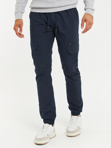 Tapered Pantaloni cargo di Threadbare in blu: frontale