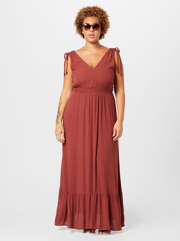 ABOUT YOU Curvy Summer Dress 'Candy' in Brown