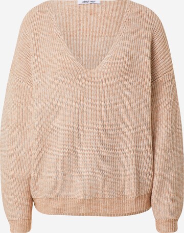 ABOUT YOU Sweater 'Nuria' in Beige: front