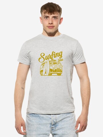 Cotton Prime Shirt 'Surf Tme Urlaub Meer Ozean' in Grey: front