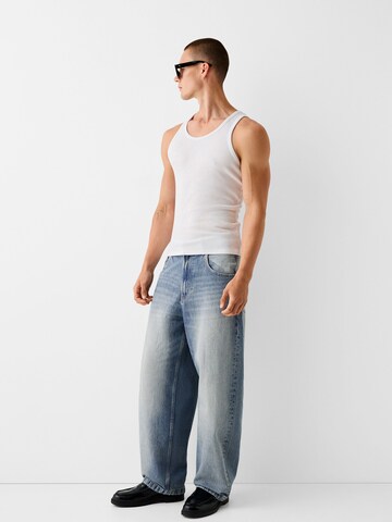 Bershka Loosefit Džíny – modrá