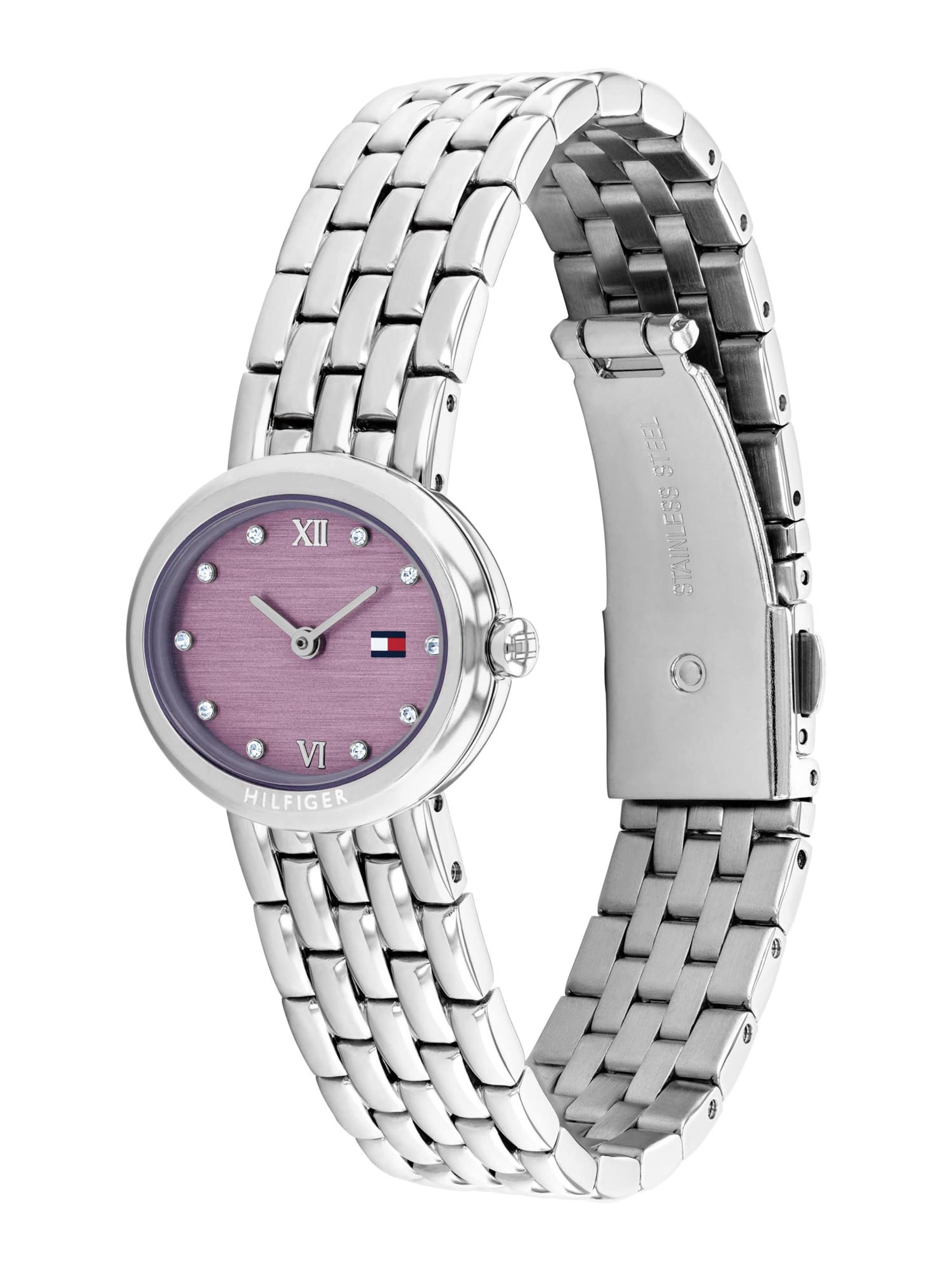 sudrabs TOMMY HILFIGER Analogais pulkstenis 'MOIRA': no priekšpuses