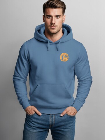 Neverless Sweatshirt 'Landschaft Badge' in Blau