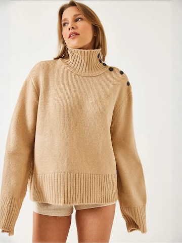 Pull-over oversize Bianco Lucci en beige