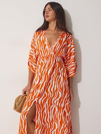 Rochie pe 36 Happiness İstanbul pe portocaliu / alb, Vizualizare produs