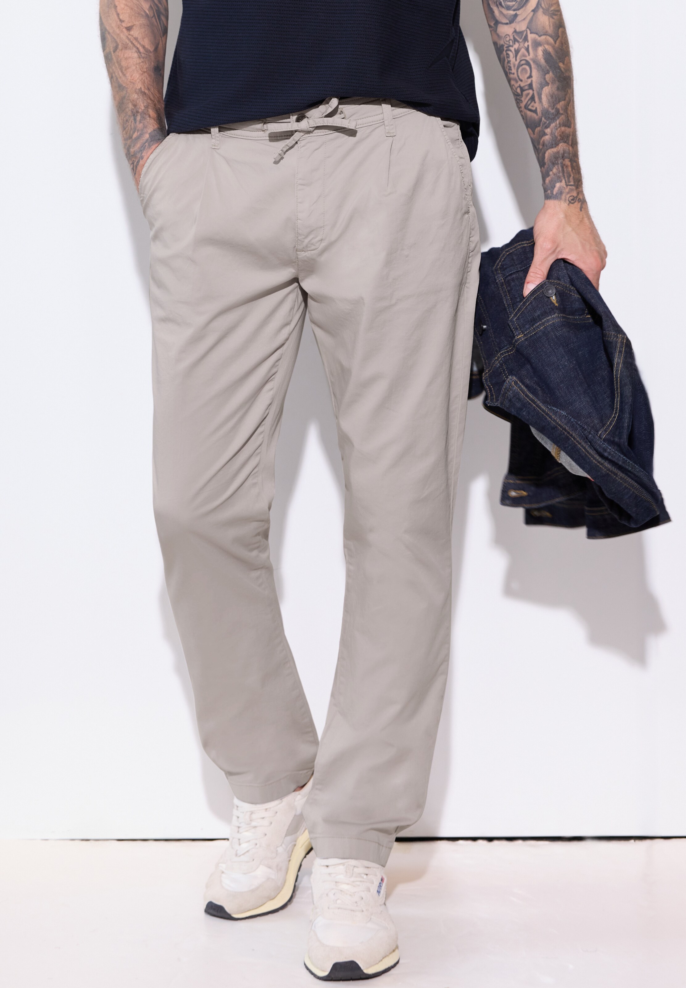 Street One MEN Regular Chino Pants in Grey