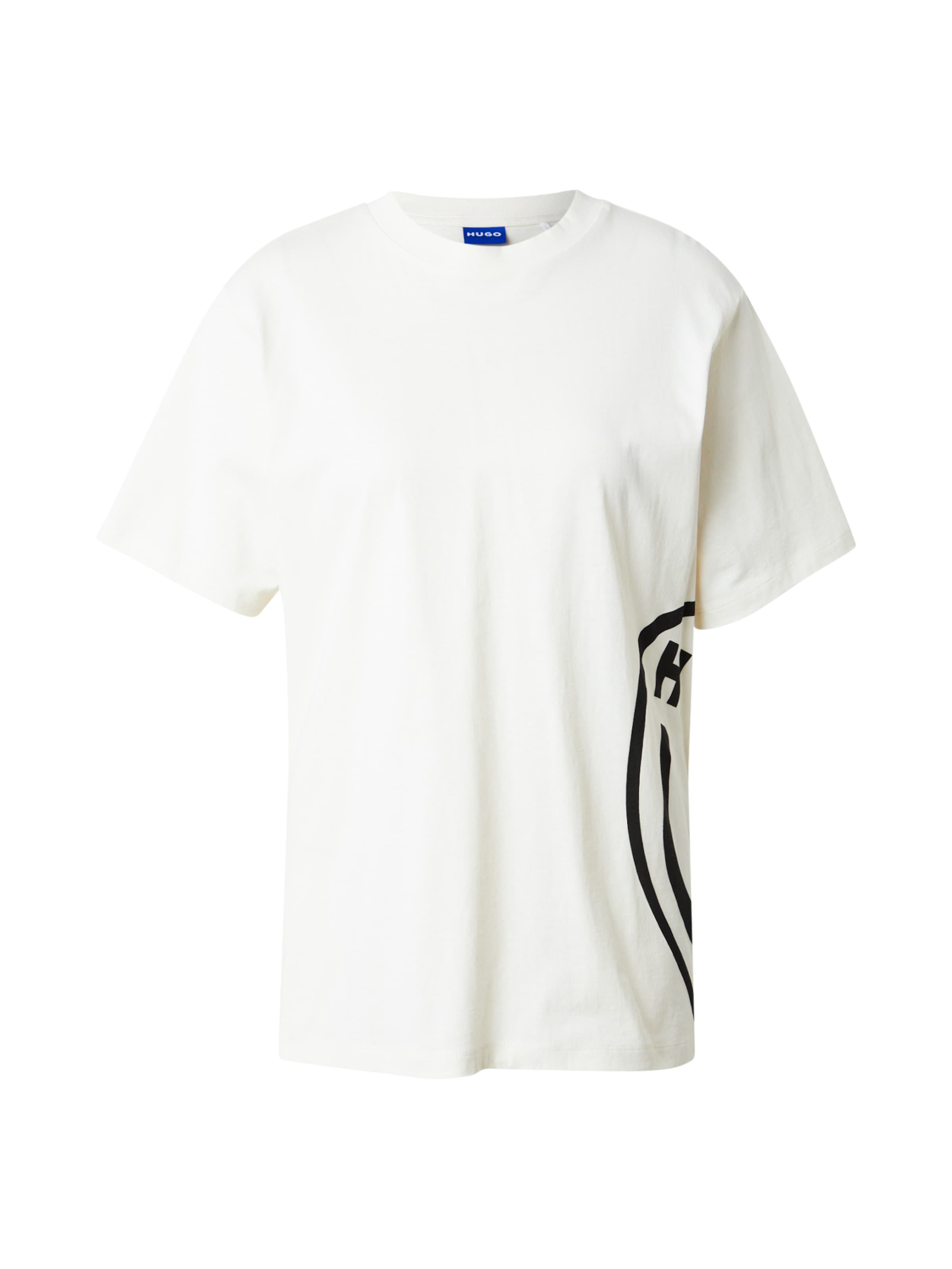 HUGO Μπλουζάκι σε λευκό: μπροστά
