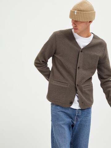 SELECTED HOMME Knit cardigan in Brown