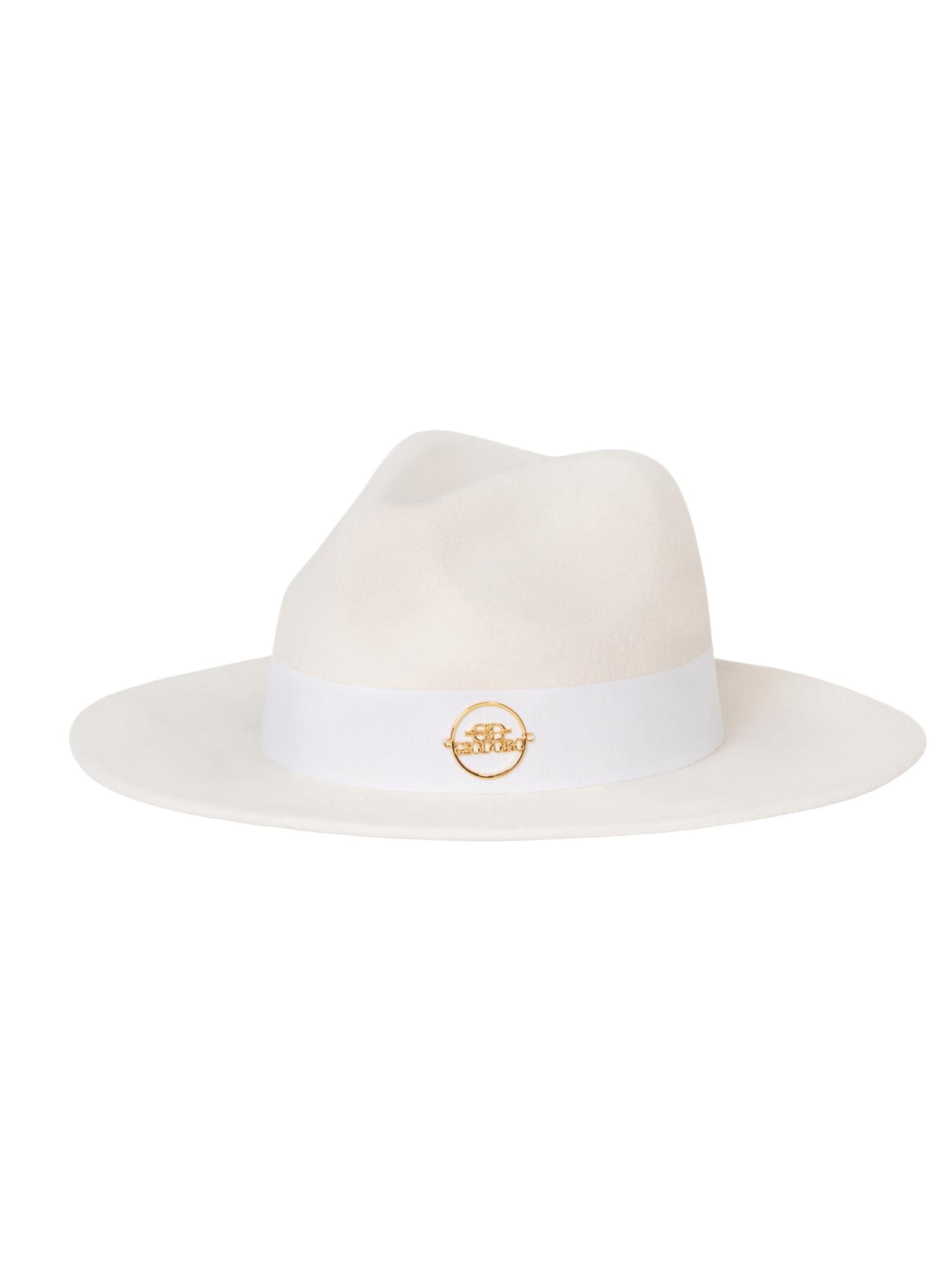 Giodoro Hattu 'Alvossi Fedora White Wool Hat' värissä valkoinen: etupuoli