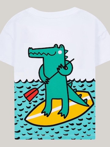 SATURNDAY Shirt 'Krokodil auf SUP' in Wit