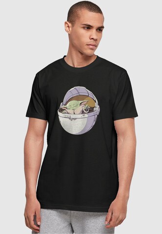 ABSOLUTE CULT Shirt 'Star Wars - The Mandalorian' in Zwart: voorkant