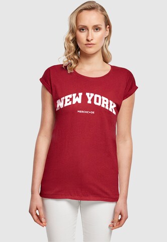 Merchcode Shirt 'New York' in Rood: voorkant