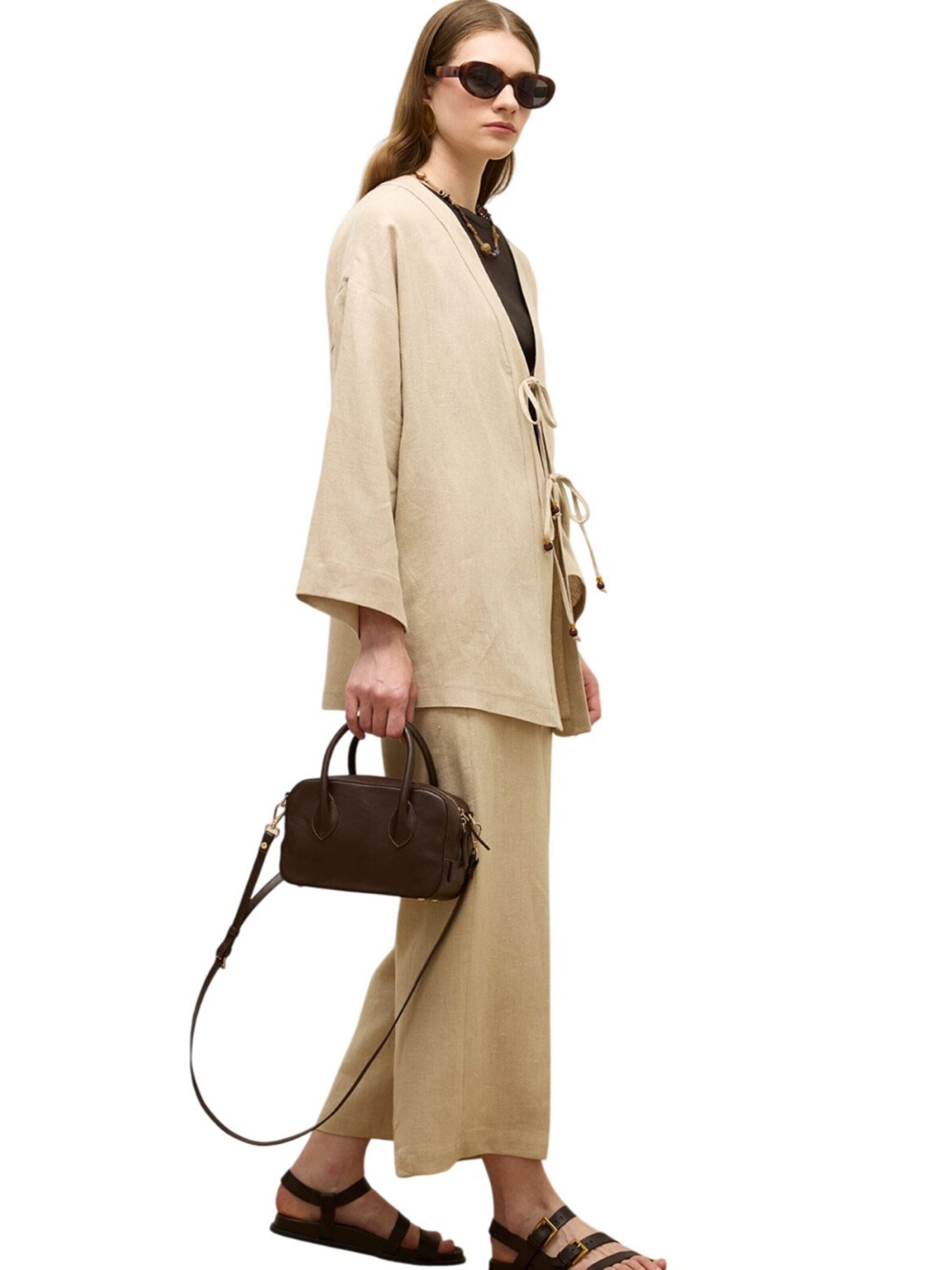MANUKA Wide Leg Hose in Beige