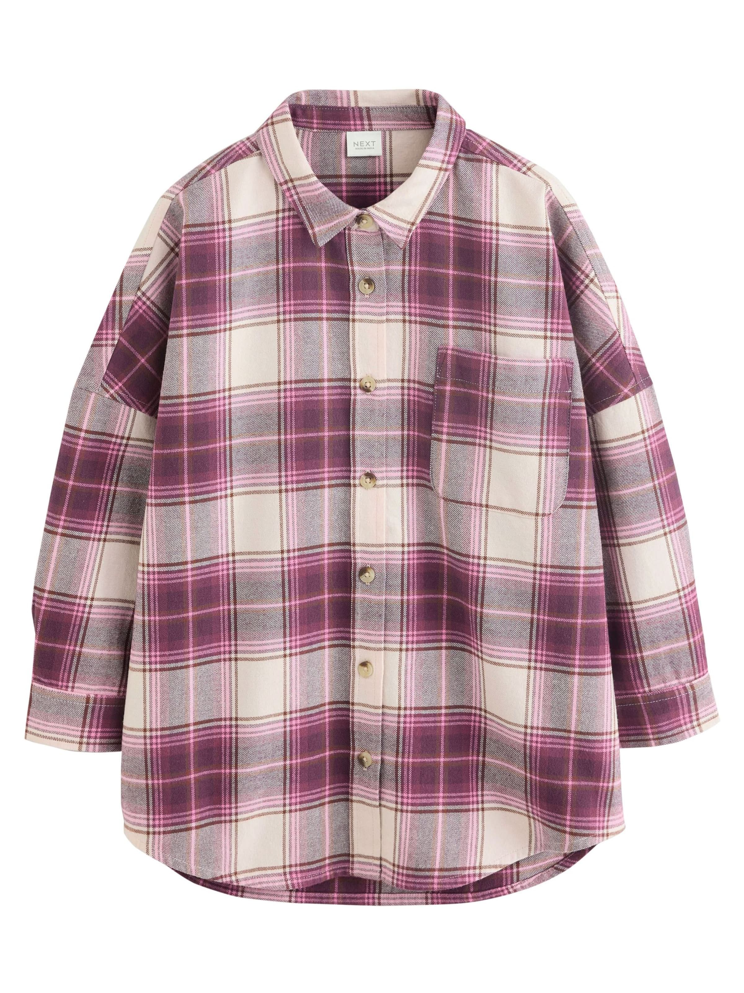 Next Μπλούζα 'Check' σε ροζ: μπροστά