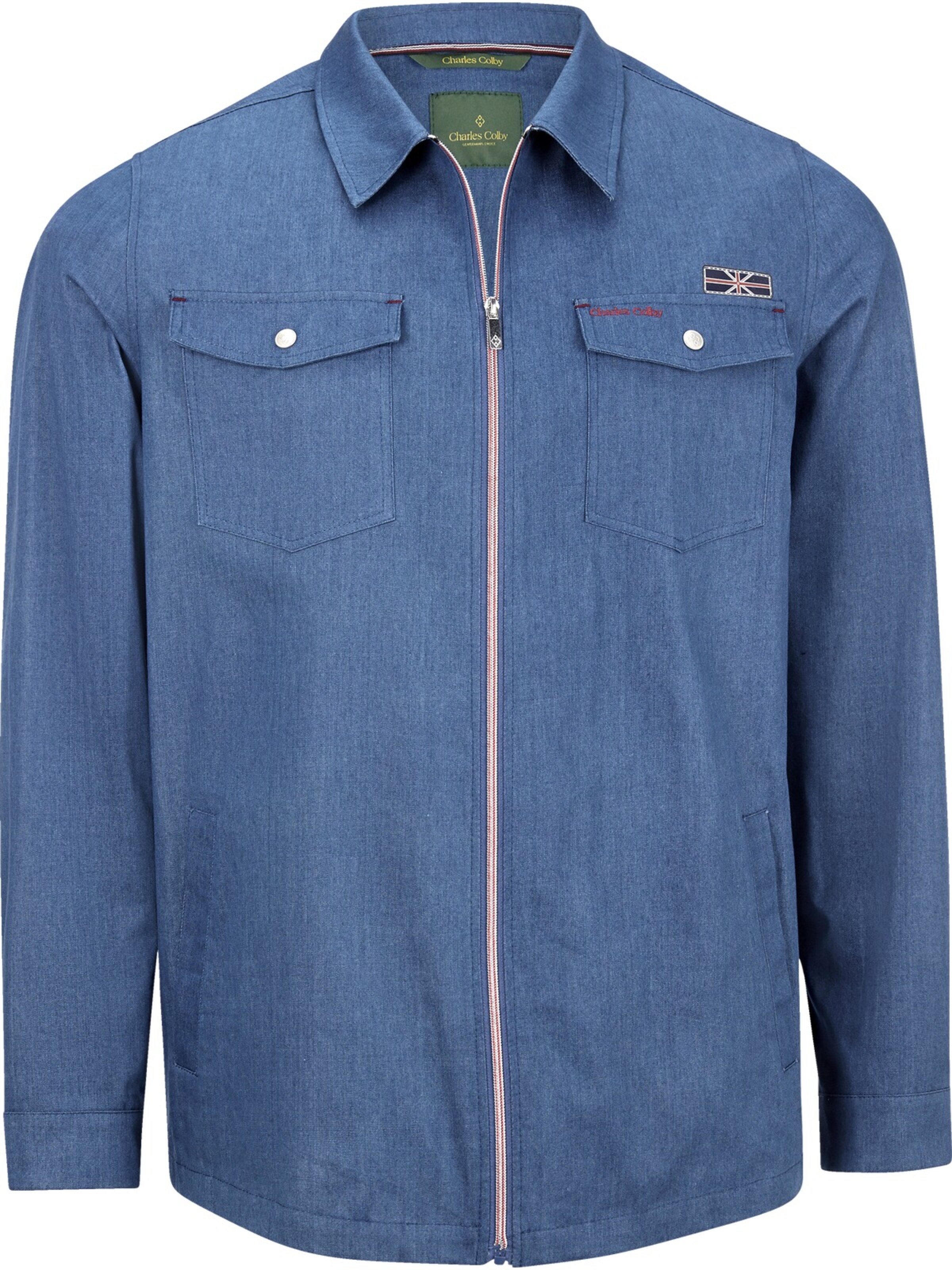 Charles Colby Between-Season Jacket 'Sir Reeves' in Blue: front