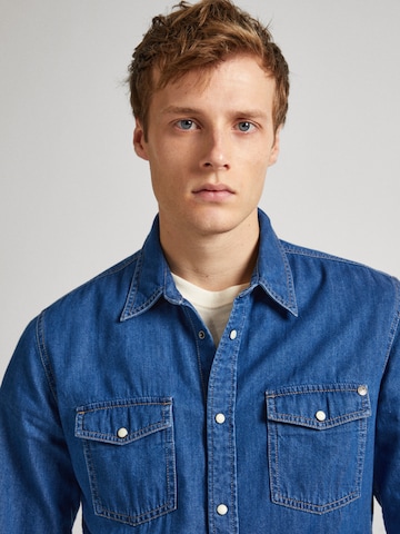 Pepe Jeans Regular fit Button Up Shirt 'Hammond' in Blue