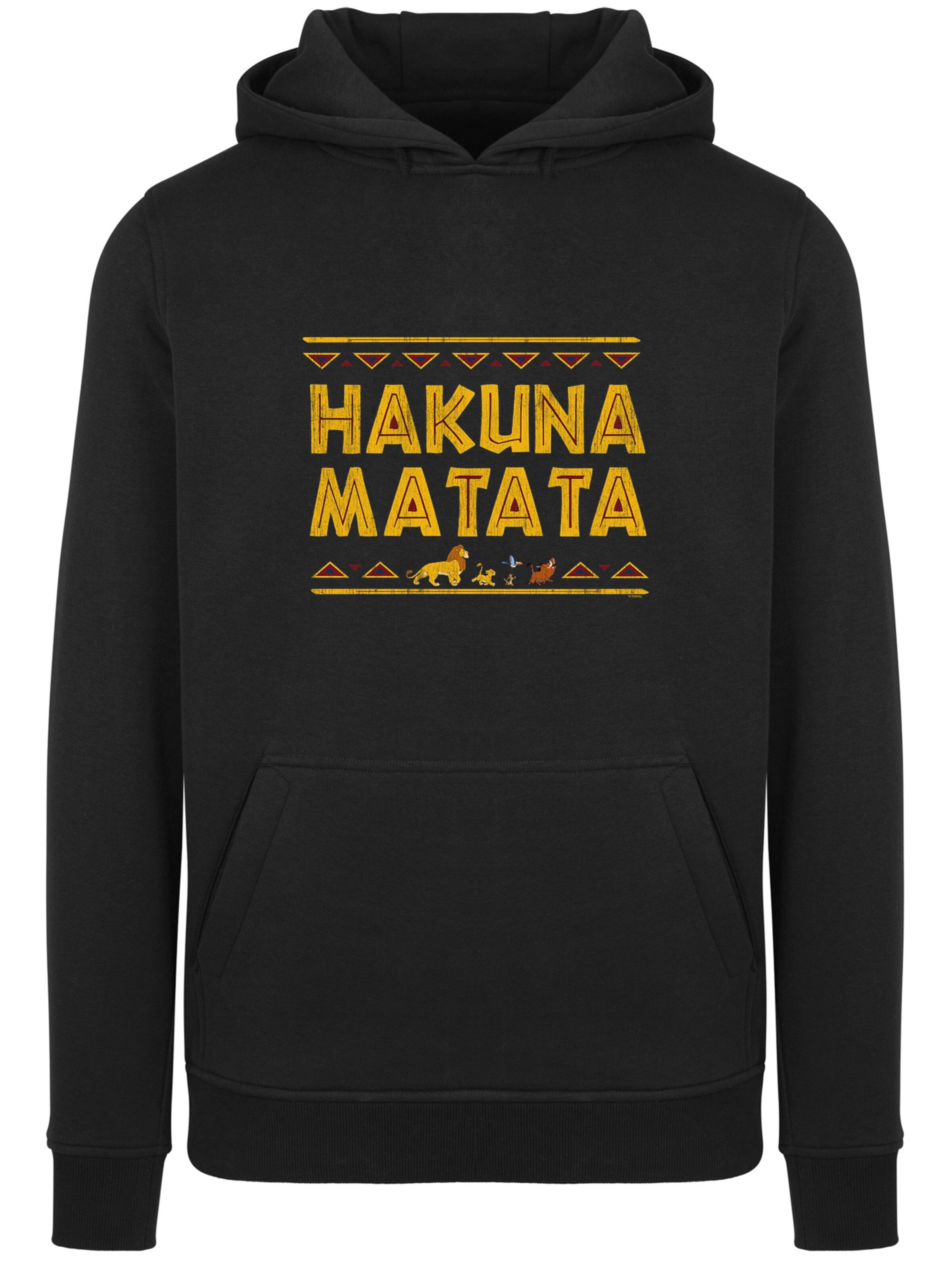 F4NT4STIC Sweatshirt 'König der Löwen Hakuna Matata' in Zwart: voorkant