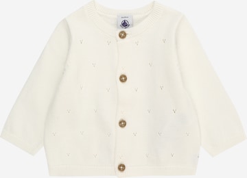 PETIT BATEAU Knit Cardigan in White: front