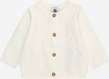 PETIT BATEAU Knit cardigan in White: front