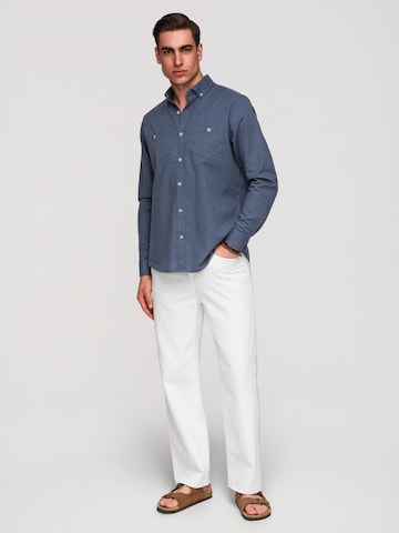 Ombre Comfort fit Button Up Shirt in Blue