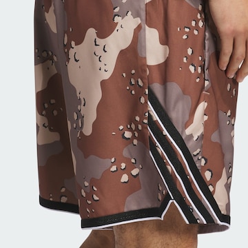 ADIDAS PERFORMANCE Loose fit Sports trousers 'Crazy Lite AOP' in Brown