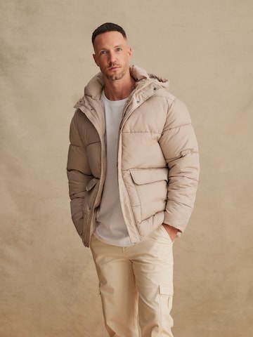 DAN FOX APPAREL Winter Jacket 'Jayson' in Grey: front