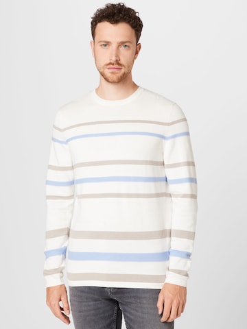 TOM TAILOR DENIM Sweater in White: front