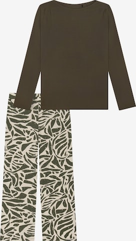 SCHIESSER Pajama 'Selected Premium' in Green: front