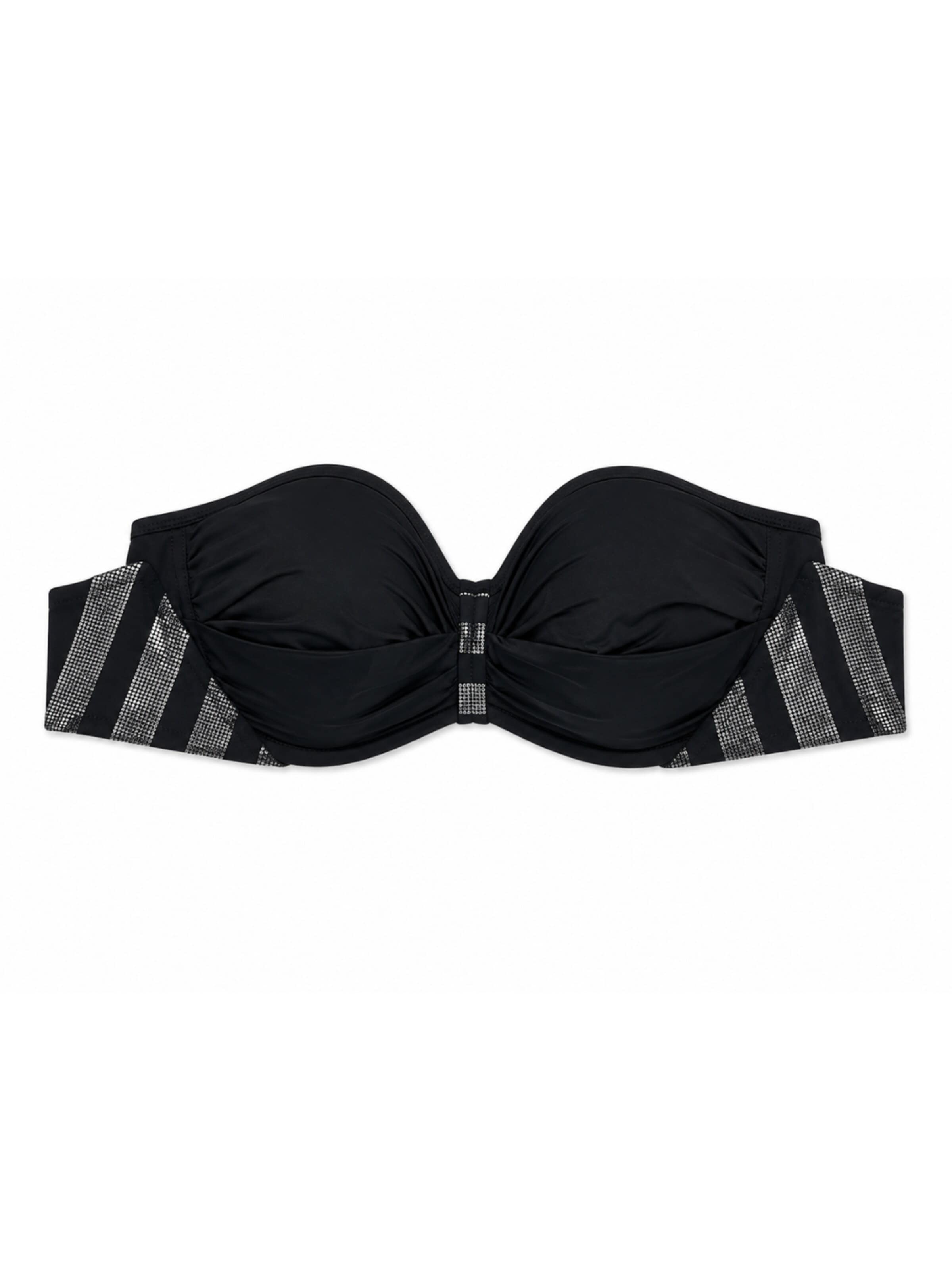 MILENKA Balconette Bikini top 'MILENKA - bikini top - black metallic' in Black: front