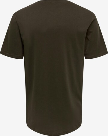 Coupe regular T-Shirt 'MATT' Only & Sons en marron