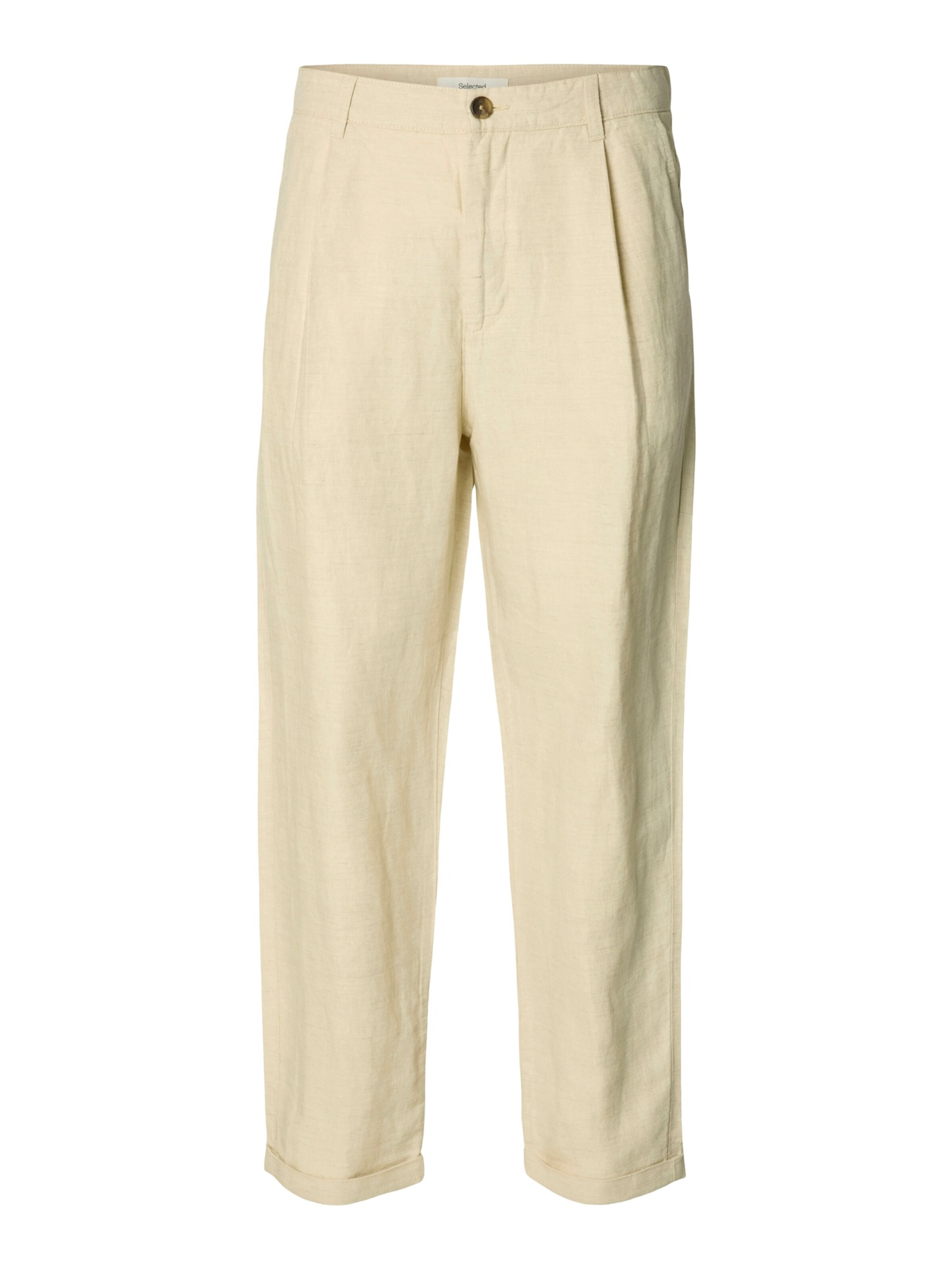SELECTED Bandplooibroek in Wit: voorkant