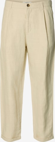 SELECTED Bandplooibroek in Wit: voorkant