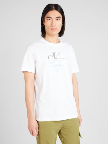 Calvin Klein Jeans - regular Camiseta en blanco: frente