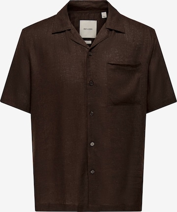 Only & Sons Regular Fit Hemd 'ONSLaurence' in Braun: Vorderseite