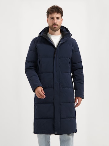 Manteau d’hiver 'Kalmar' Travelin en bleu : devant