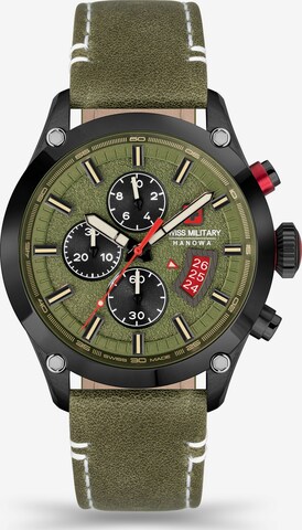 SWISS MILITARY HANOWA Analog Watch 'BLACKBIRD' in Green: front