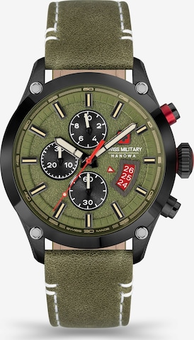 SWISS MILITARY HANOWA Analog Watch 'BLACKBIRD' in Green: front