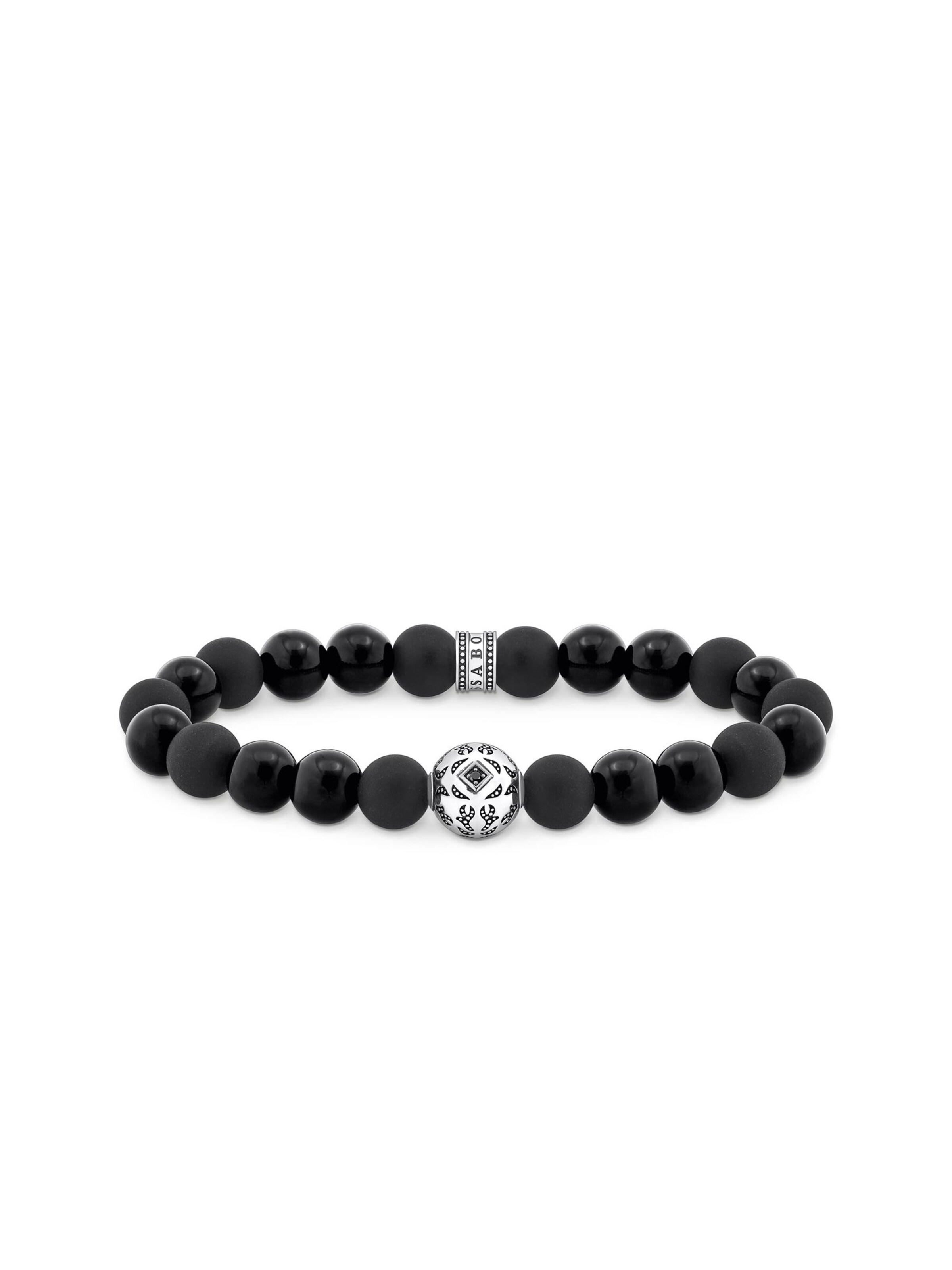 Bracelet 'Armband Obsidian Schwarz' Thomas Sabo en noir : devant